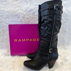 NWOT Black heeled boots , size 9, rampage